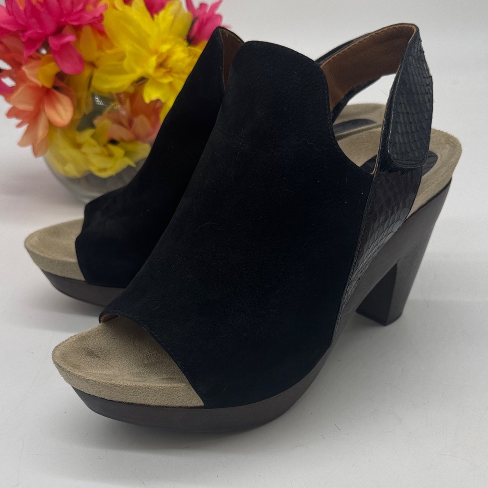 Earthies Positano Suded Elegant Black Women's Heels Size 9 BHE9255E